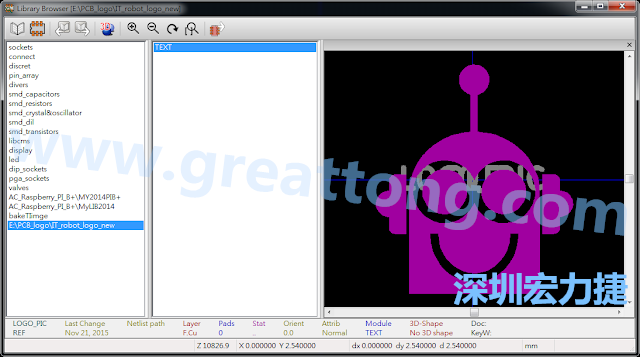 目前這個Library IT_robot_logo_new.mod 只有一個footprint。如何增加更多footprint 到這個library 中呢?