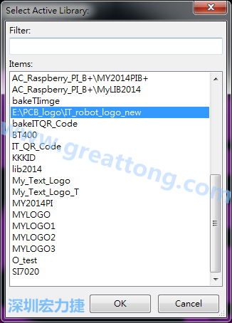 若要存到另外一個library 里， 要點選在File->Current library 重新再選擇Active Library， 就可以點選 File->Save Module in Acitve library 