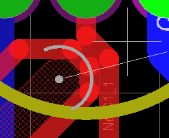 圖28 雙層手動布線?使用Shift +SPACEBAR來選擇各種線的角度模式。
